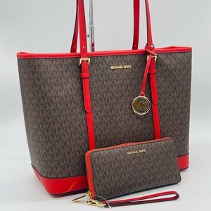 Michael Kors Large Top Zip Shoulder Tote Bag & Continental Wallet new w/o tags